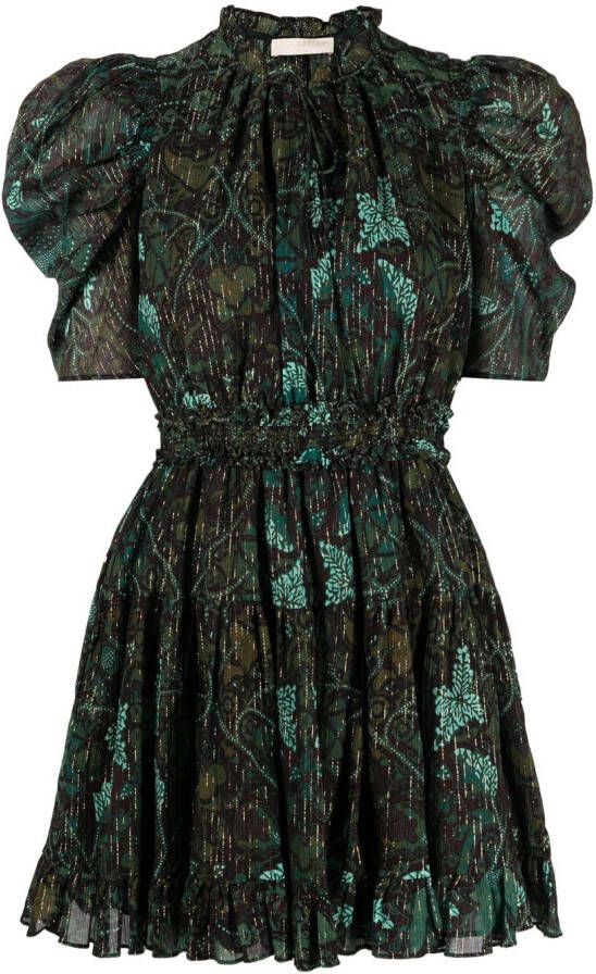 Ulla Johnson Mini-jurk van katoenmix Groen