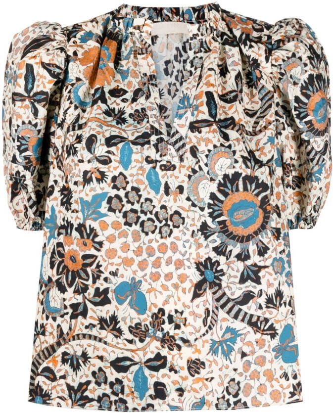 Ulla Johnson Blouse met pofmouwen Beige