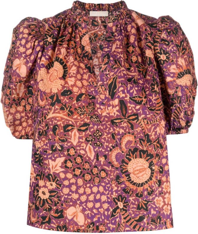 Ulla Johnson Blouse met pofmouwen Paars