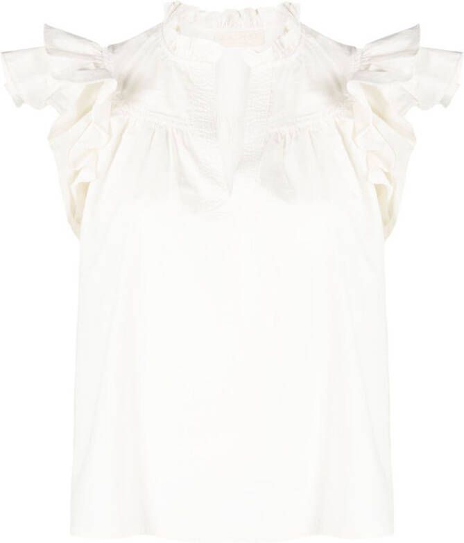 Ulla Johnson Blouse met ruches Beige
