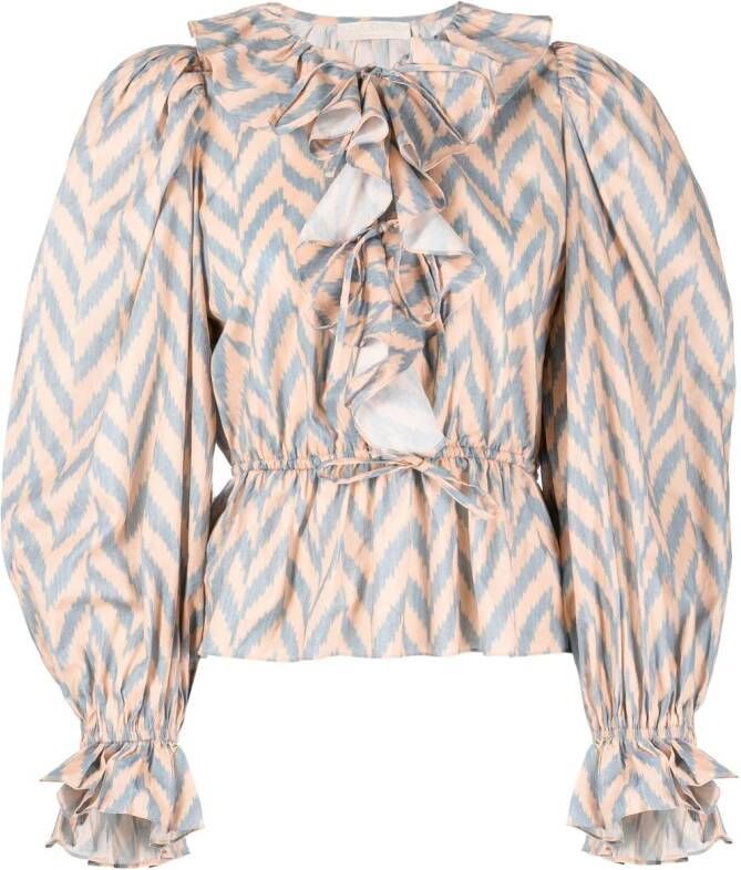 Ulla Johnson Blouse met ruches Beige