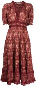 Ulla Johnson Midi-jurk met bloemenprint Bruin