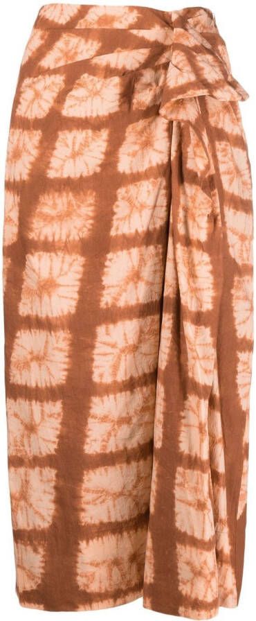 Ulla Johnson Gedrapeerde midi-rok Oranje