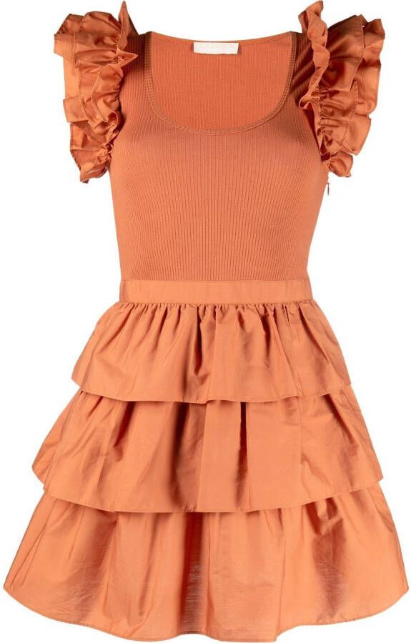 Ulla Johnson Gelaagde mini-jurk Oranje
