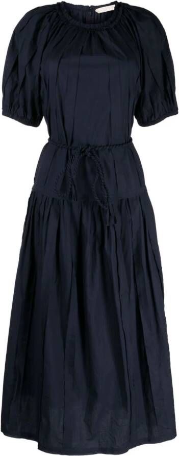 Ulla Johnson Midi-jurk met korte mouwen Blauw