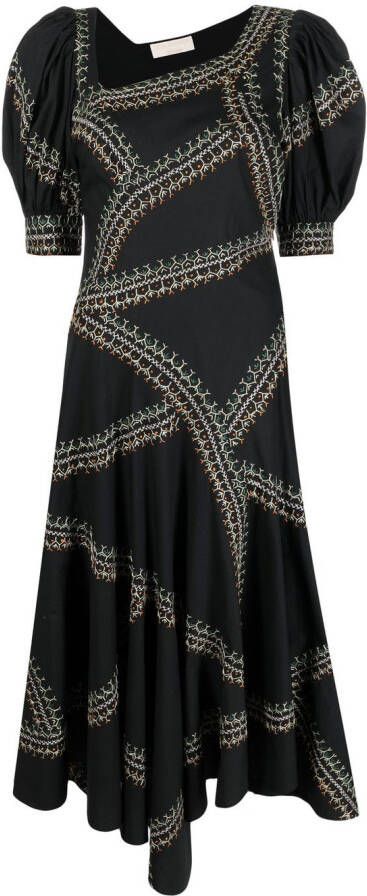 Ulla Johnson Jurk met borduurwerk Zwart