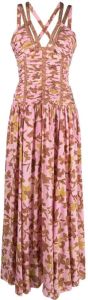 Ulla Johnson Maxi-jurk met ruches Roze