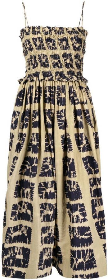 Ulla Johnson Midi-jurk met abstracte print Bruin
