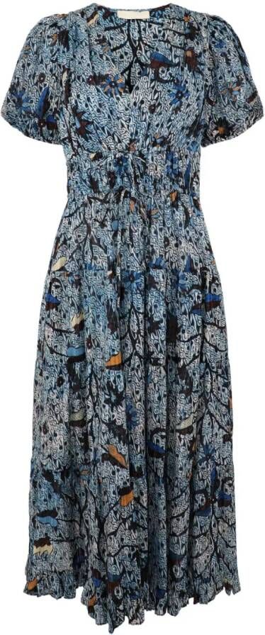 Ulla Johnson Midi-jurk met bloemenprint Blauw