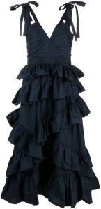 Ulla Johnson Midi-jurk met V-hals Blauw