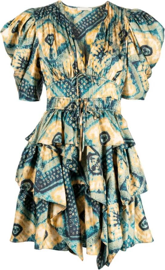 Ulla Johnson Mini-jurk met abstracte print Blauw