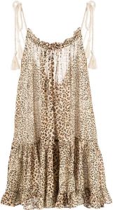 Ulla Johnson Mini-jurk met luipaardprint Beige