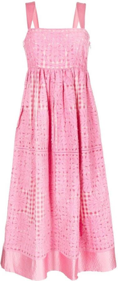 Ulla Johnson Mouwloze midi-jurk Roze