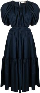 Ulla Johnson Midi-jurk met pofmouwen Blauw