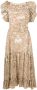 Ulla Johnson Midi-jurk met pofmouwen Beige - Thumbnail 1