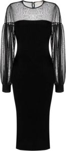 Ulla Johnson Midi-jurk met pofmouwen Zwart