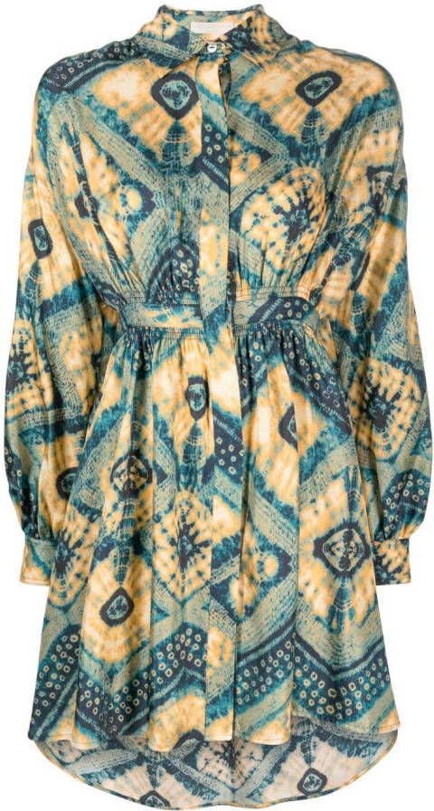 Ulla Johnson T-shirtjurk met print Blauw