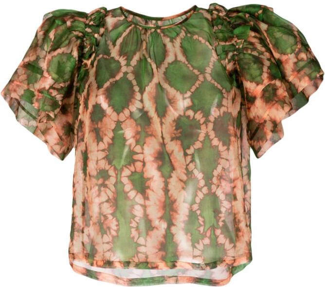 Ulla Johnson Zijden blouse Groen