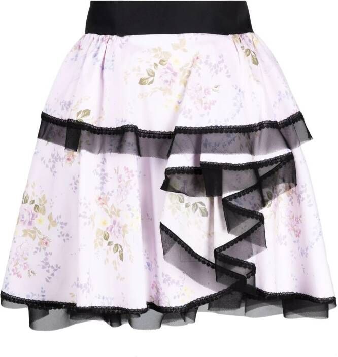 Ulyana Sergeenko Asymmetrische mini-rok Roze