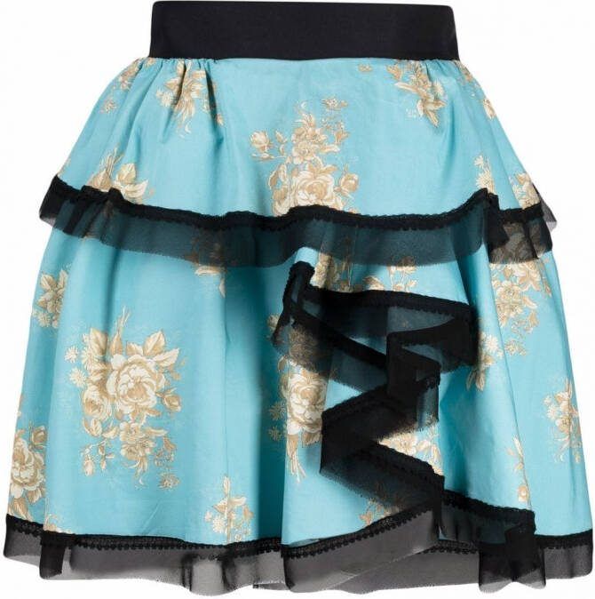 Ulyana Sergeenko Asymmetrische rok Blauw