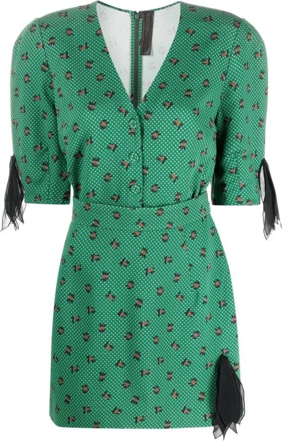 Ulyana Sergeenko Mini-jurk met print Groen