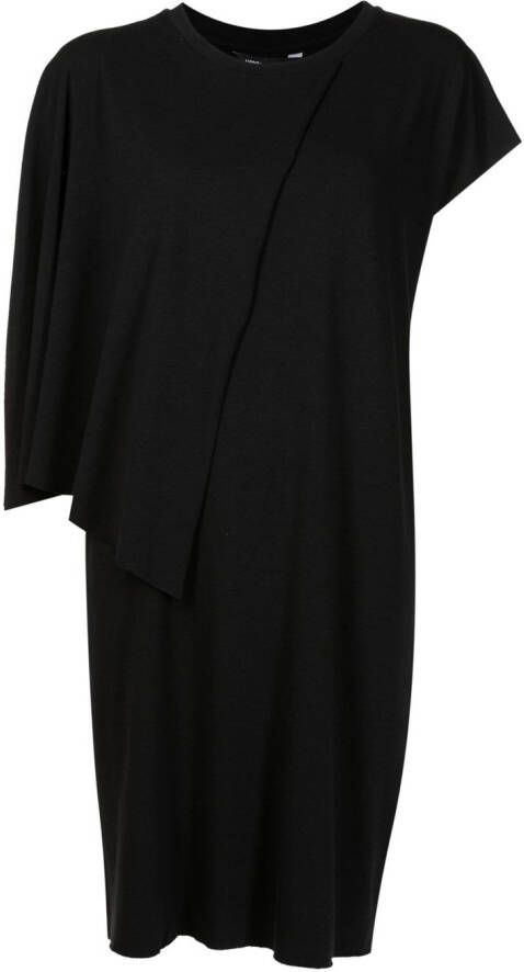 Uma | Raquel Davidowicz Midi-jurk met asymmetrisch vlak Zwart