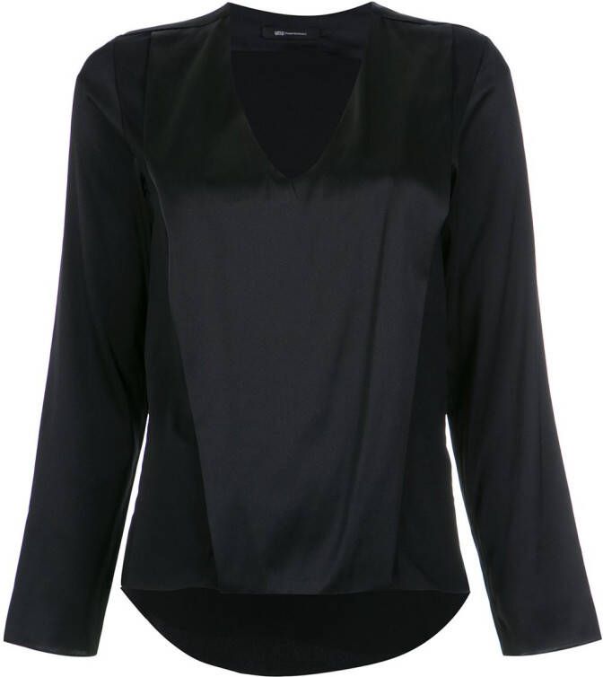 Uma | Raquel Davidowicz mock neck blouse Zwart