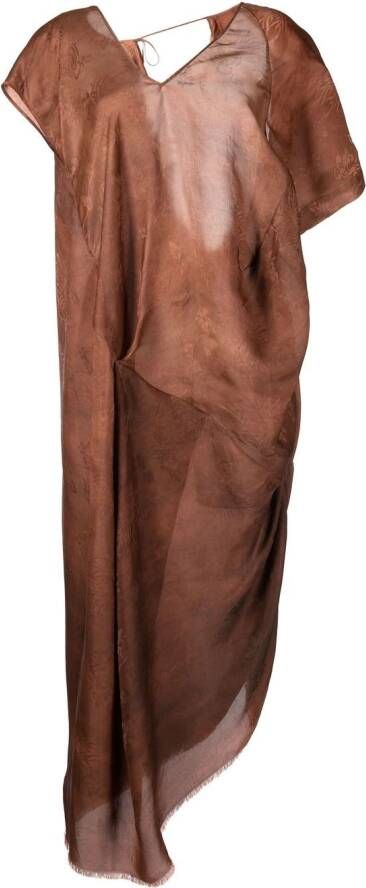 Uma Wang Asymmetrische shiftjurk Bruin