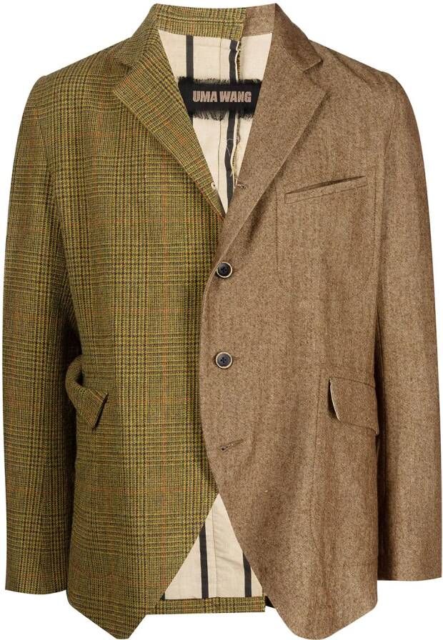 Uma Wang Blazer met contrasterend vlak Bruin