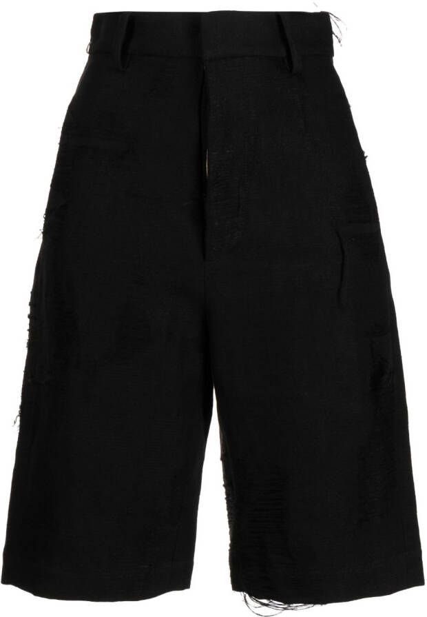 Uma Wang Gerafelde shorts Zwart