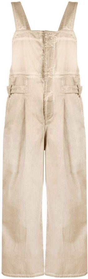 Uma Wang Gerafelde tuinbroek Beige