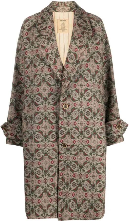 Uma Wang Jas met jacquard Bruin