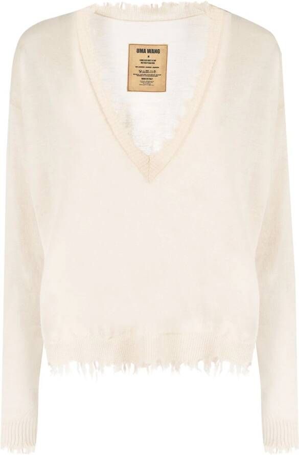 Uma Wang Kasjmier trui Beige