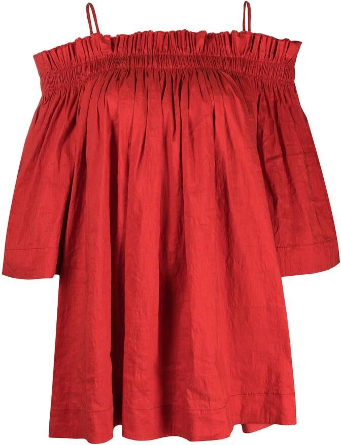 Uma Wang Off-shoulder blouse Rood