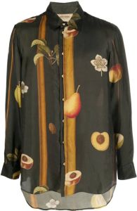 Uma Wang Overhemd met fruitprint Groen