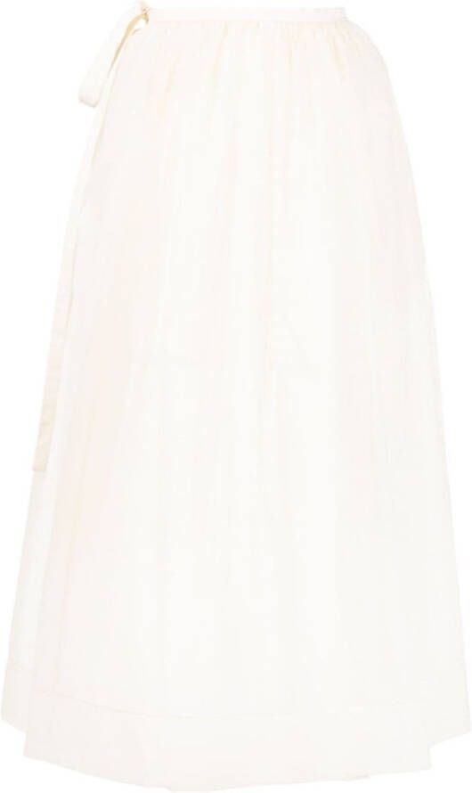 Uma Wang Semi-doorzichtige midi-rok Beige