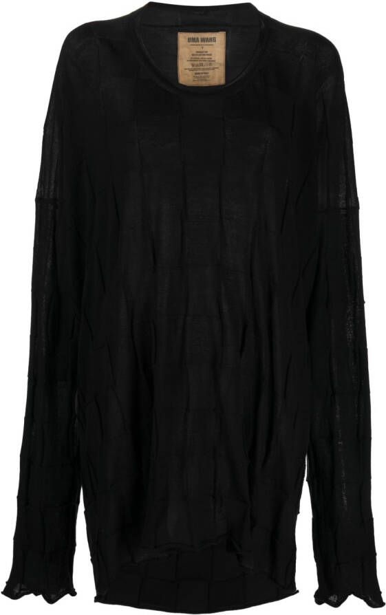 Uma Wang Top met vierkant patroon Zwart