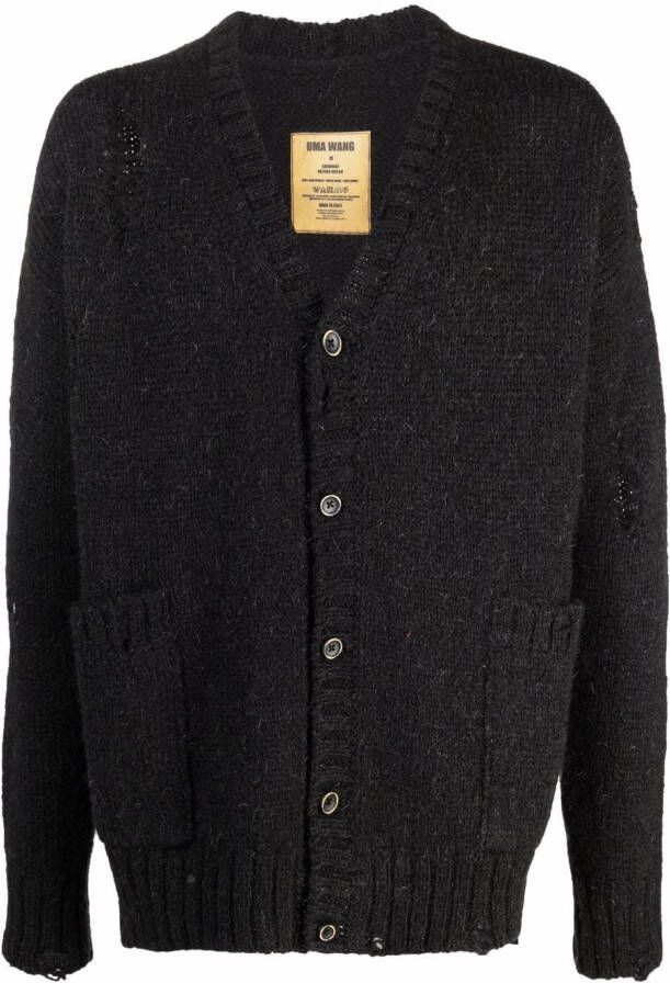 Uma Wang Vest met V-hals Zwart