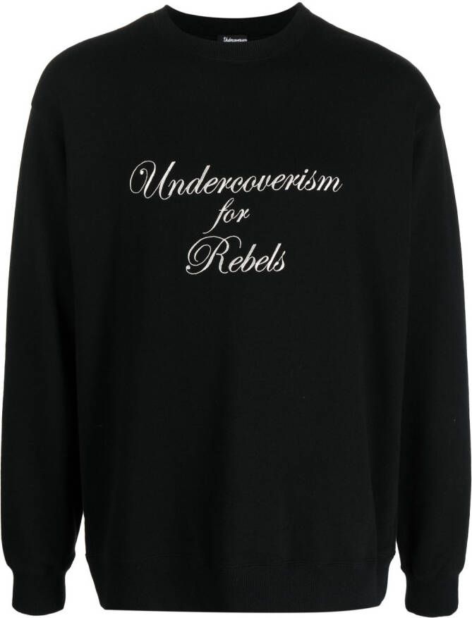 Undercover Sweater met geborduurde tekst Zwart