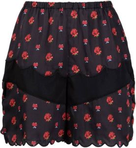 Undercover Shorts met bloemenprint Zwart