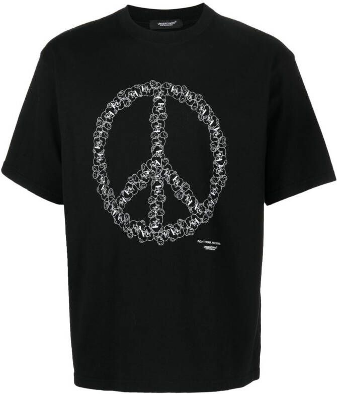 Undercover T-shirt met vredesteken Zwart