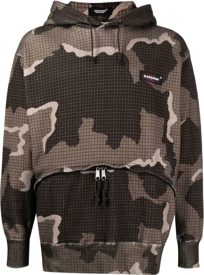 Undercover x Eastpak hoodie met camouflageprint Bruin