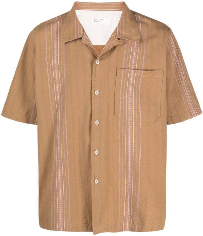 Universal Works Katoenen overhemd Beige