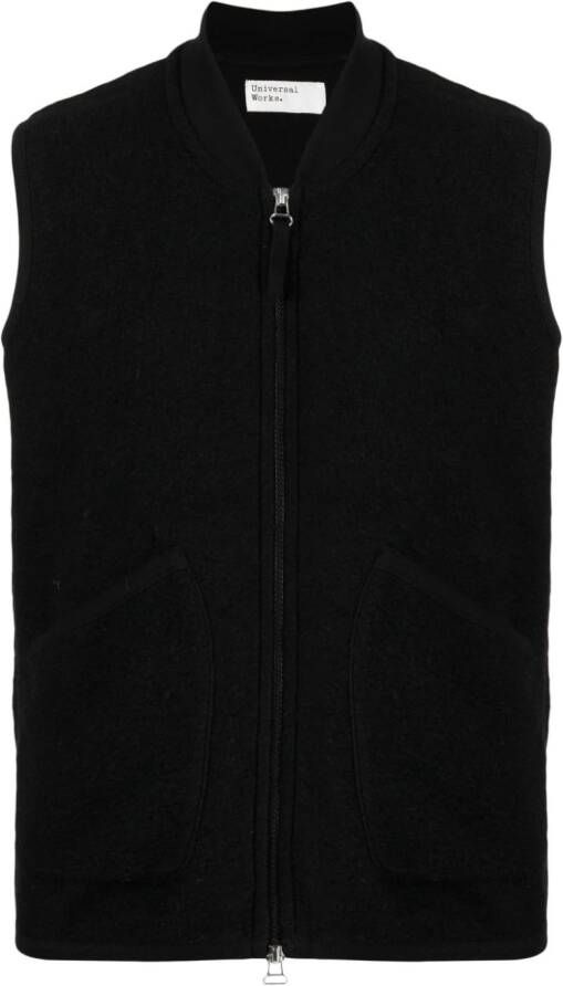 Universal Works Gilet van wolmix Zwart