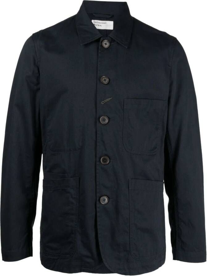 Universal Works Katoenen overhemd Blauw