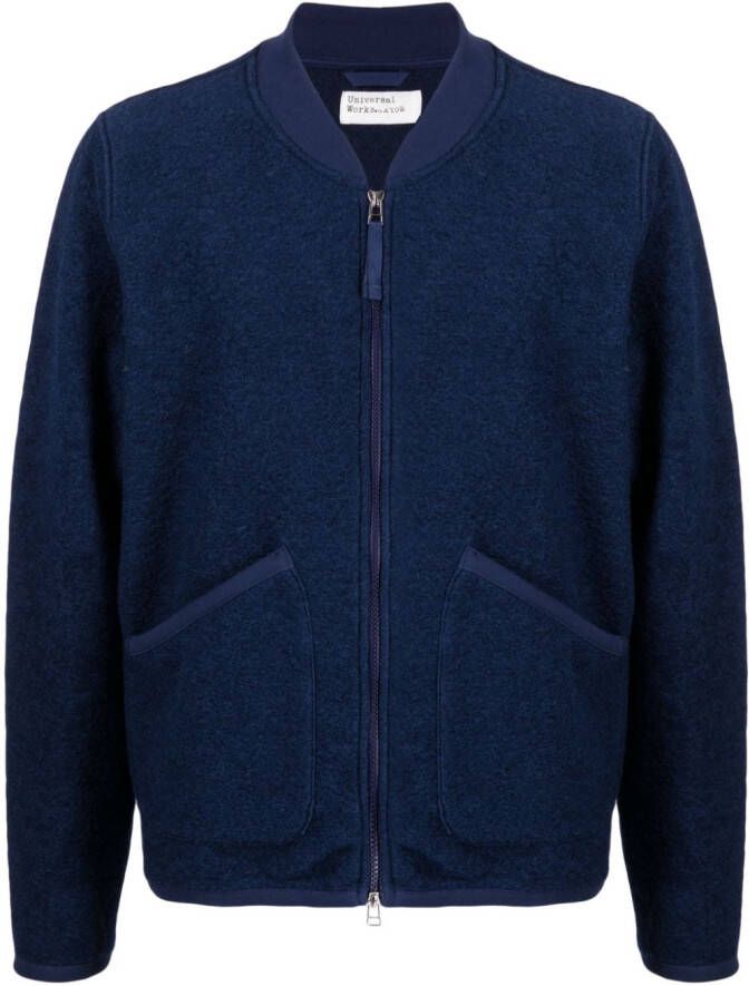 Universal Works Bomberjack met rits Blauw