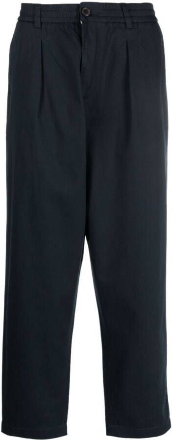 Universal Works Pantalon met elastische tailleband Blauw
