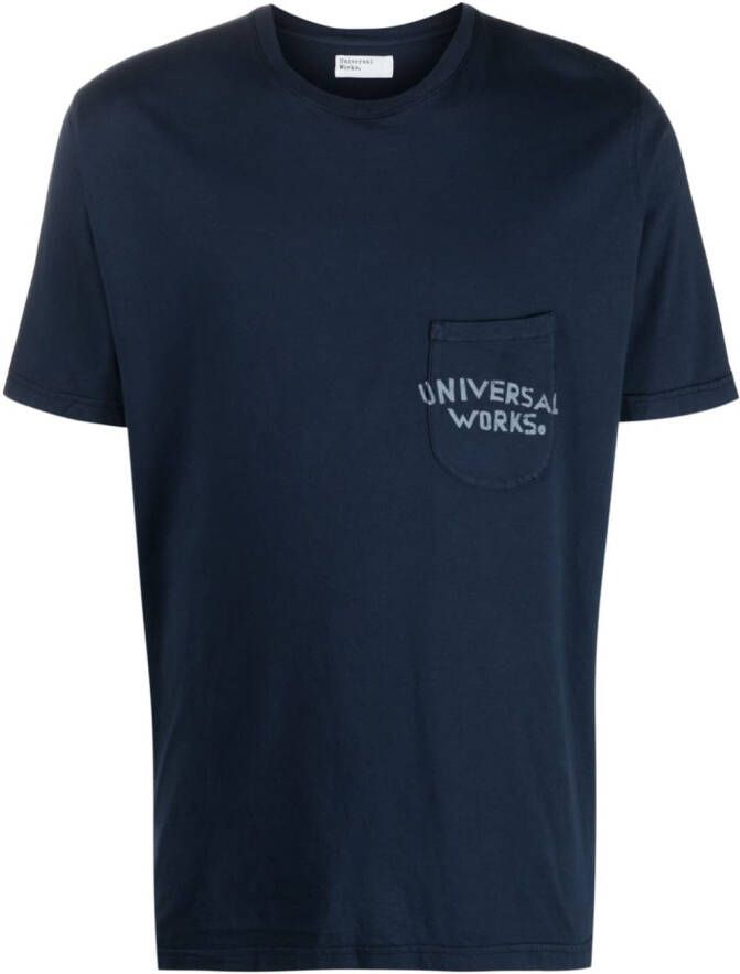 Universal Works T-shirt met grafische print Blauw