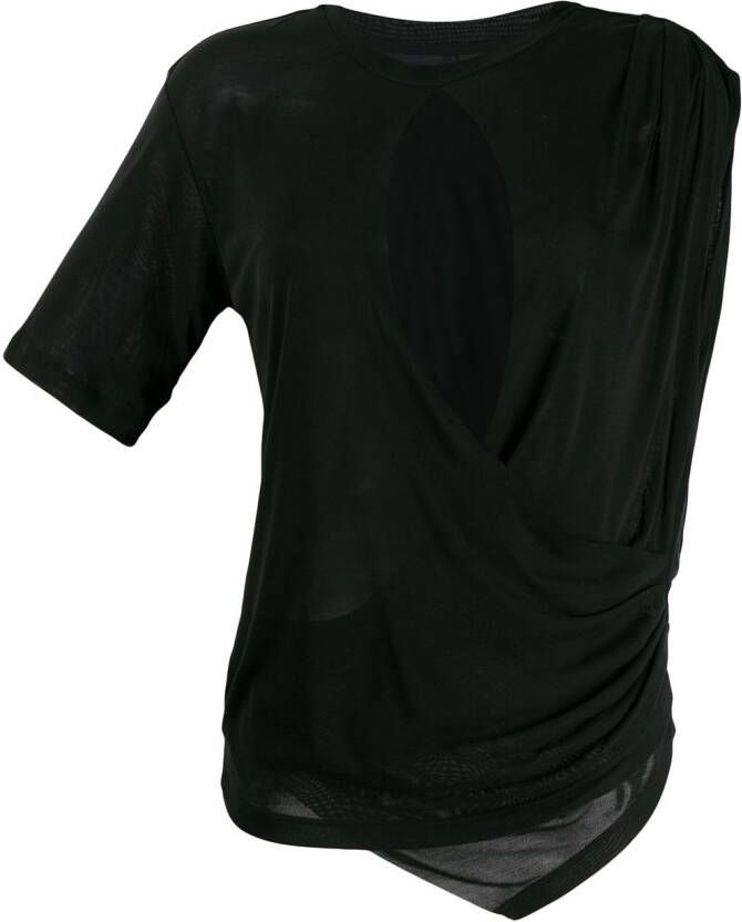 UNRAVEL PROJECT Gedrapeerd T-shirt Zwart