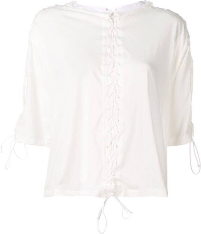 UNRAVEL PROJECT T-shirt met veterdetail Wit
